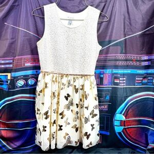 Children’s Place Glittery Gold Butterfly Party Holiday Formal Dress - L (10/12)